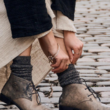 Italian Leather Vagabondo Lace Up Boots - Charcoal