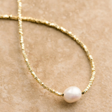 Indigo & Wolfe Gold Freshwater Pearl Necklace