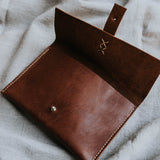 Saddle Stitched Leather Clutch