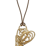 Italian Bronze Heart Pendant Necklace