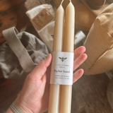By Her Hand Beeswax Dinner Candles – Pair