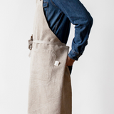 Linen Tales Linen Apron with Leather Strap