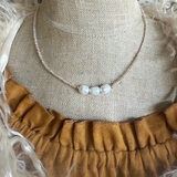 Indigo & Wolfe Koa Necklace – Three Pearls