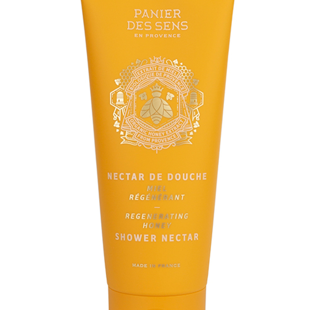 Panier des Sens Honey Shower Nectar in 200ml tube, gentle French shower gel with organic honey.