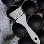 Redecker flat pastry brush with beechwood handle and natural bristles, available at Tomolly