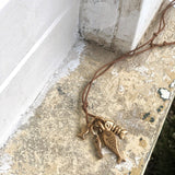 Italian Bronze Fish Pendant Necklace